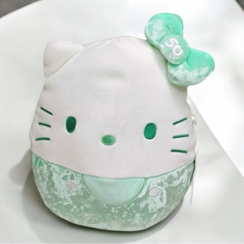 Hello Kitty Sanrio 50th Anniversary Edition Squishmallows Mint Green 8”